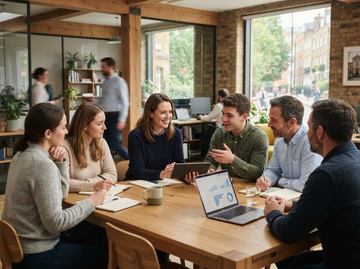 Oak Capvern App team reviewing portfolio insights together